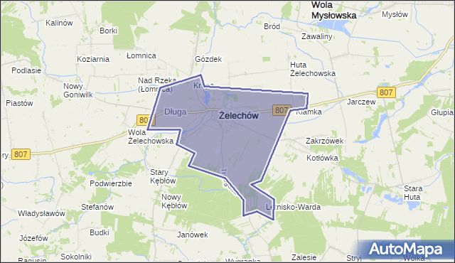 gmina Żelechów - powiat garwoliński na mapie Targeo