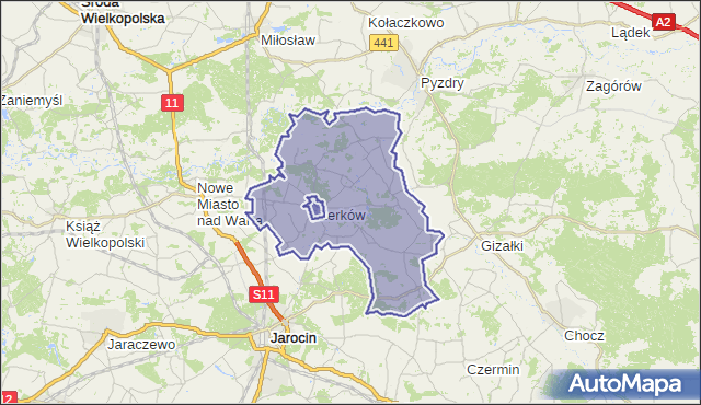 gmina Żerków - powiat jarociński na mapie Targeo