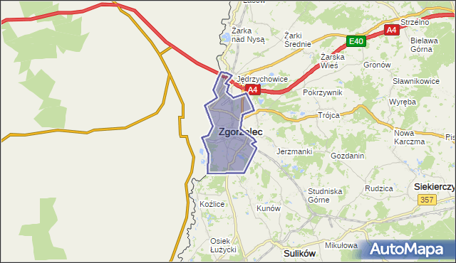gmina Zgorzelec - powiat zgorzelecki na mapie Targeo