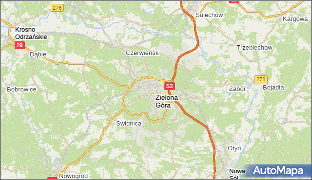 gmina Zielona Góra - powiat Zielona Góra na mapie Targeo