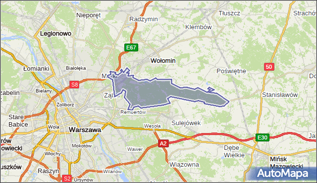 gmina Zielonka - powiat wołomiński na mapie Targeo