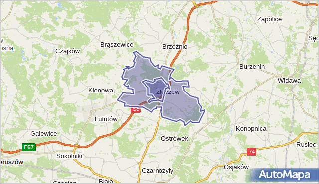 gmina Złoczew - powiat sieradzki na mapie Targeo