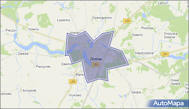 gmina Złotów - powiat złotowski na mapie Targeo
