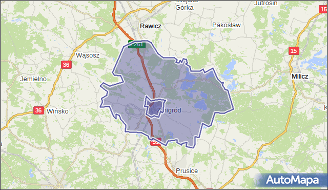gmina Żmigród - powiat trzebnicki na mapie Targeo