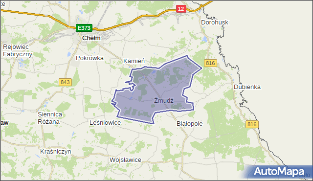gmina Żmudź - powiat chełmski na mapie Targeo