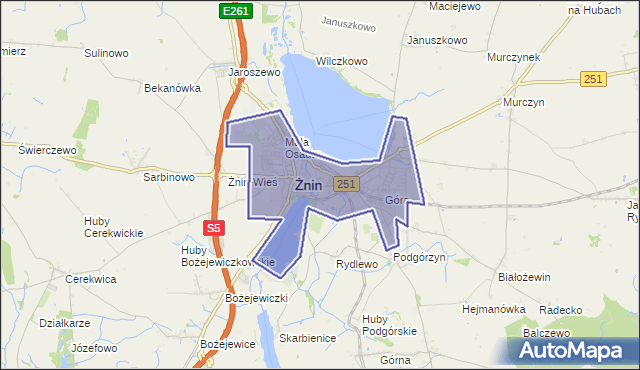 gmina Żnin - powiat żniński na mapie Targeo