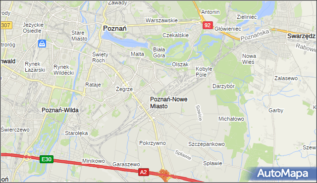 mapa Nowe Miasto gmina Poznań, Nowe Miasto gmina Poznań na mapie Targeo