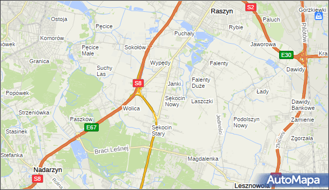 mapa Sękocin Nowy, Sękocin Nowy na mapie Targeo