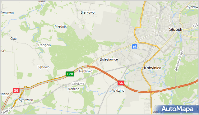 mapa Bolesławice gmina Kobylnica, Bolesławice gmina Kobylnica na mapie Targeo