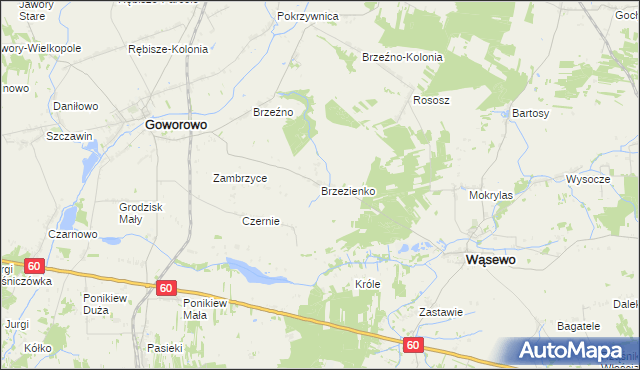 mapa Brzezienko, Brzezienko na mapie Targeo