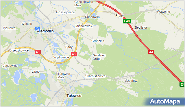 mapa Grodziec Drugi, Grodziec Drugi na mapie Targeo