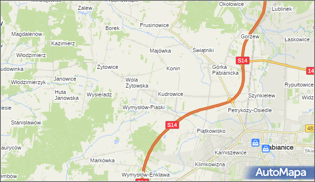 mapa Kudrowice, Kudrowice na mapie Targeo