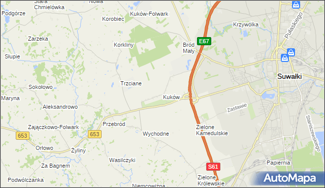 mapa Kuków gmina Suwałki, Kuków gmina Suwałki na mapie Targeo