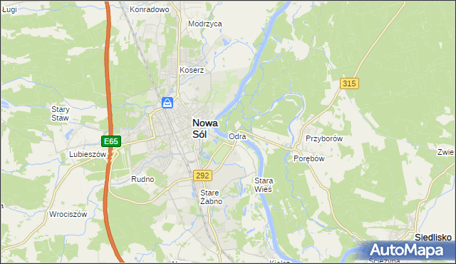 mapa Odra gmina Nowa Sól, Odra gmina Nowa Sól na mapie Targeo