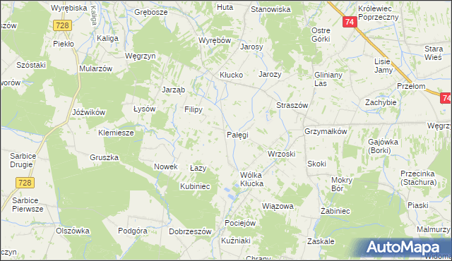 mapa Pałęgi, Pałęgi na mapie Targeo