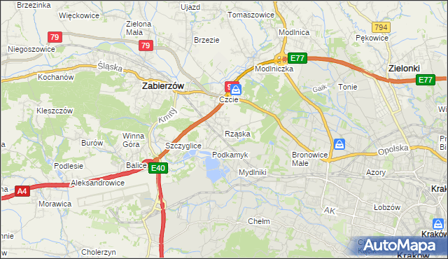 mapa Rząska, Rząska na mapie Targeo
