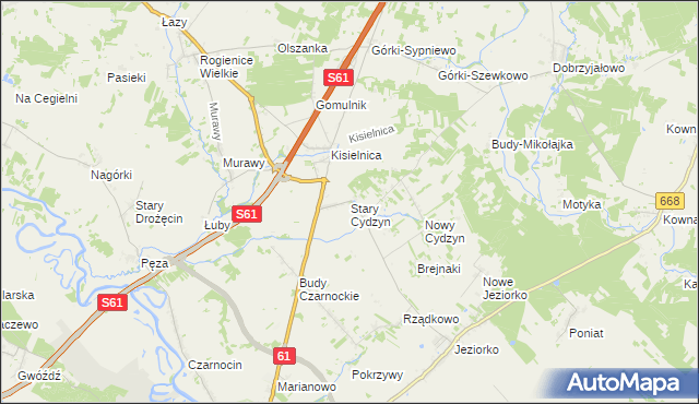 mapa Stary Cydzyn, Stary Cydzyn na mapie Targeo