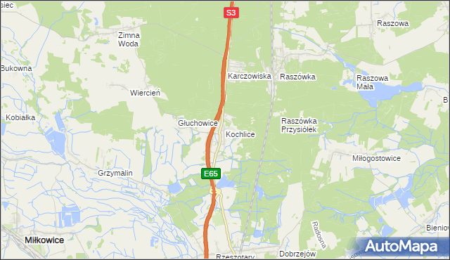 mapa Kochlice, Kochlice na mapie Targeo