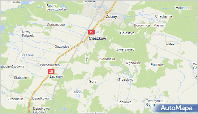 mapa Biadaszka, Biadaszka na mapie Targeo