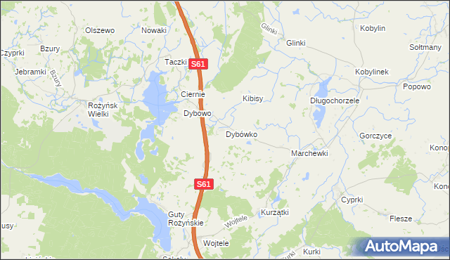 mapa Dybówko, Dybówko na mapie Targeo