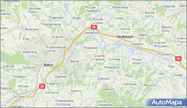 mapa Grudna Kępska, Grudna Kępska na mapie Targeo