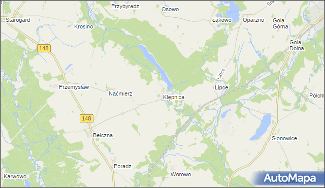 mapa Klępnica, Klępnica na mapie Targeo