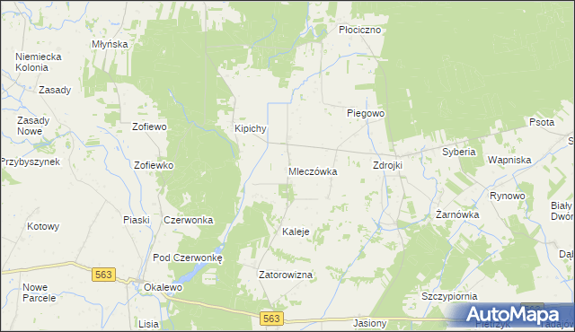 mapa Mleczówka, Mleczówka na mapie Targeo