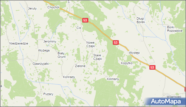 mapa Stare Czajki, Stare Czajki na mapie Targeo