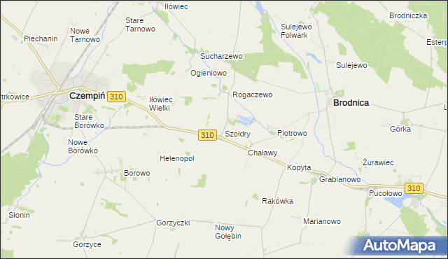 mapa Szołdry, Szołdry na mapie Targeo