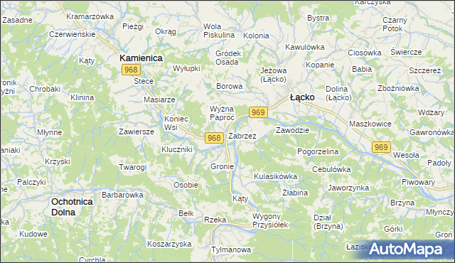 mapa Zabrzeż, Zabrzeż na mapie Targeo