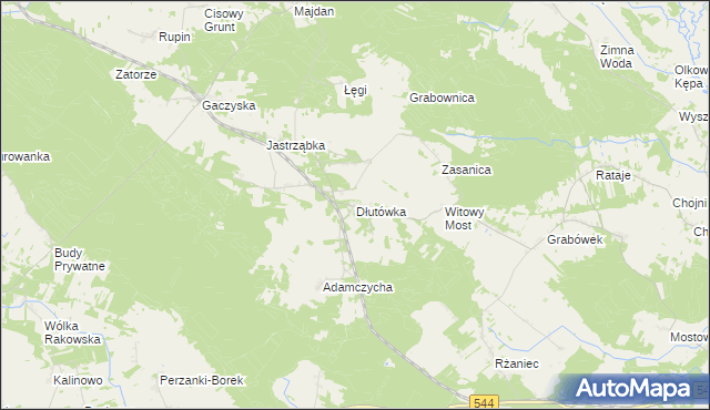 mapa Dłutówka, Dłutówka na mapie Targeo