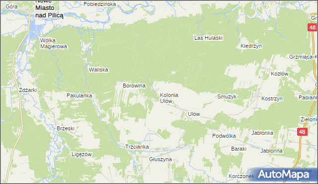 mapa Kolonia Ulów, Kolonia Ulów na mapie Targeo