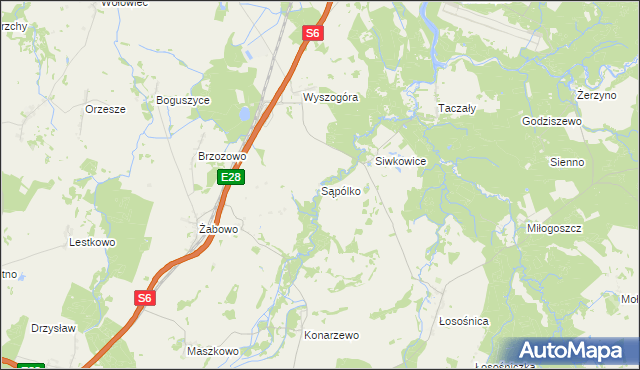 mapa Sąpólko, Sąpólko na mapie Targeo