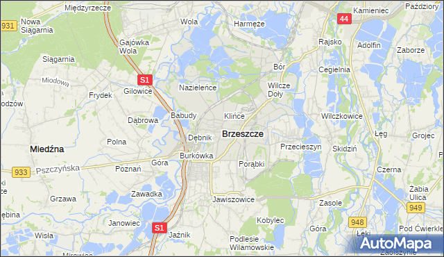 mapa Brzeszcze, Brzeszcze na mapie Targeo