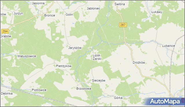 mapa Lipsk Żarski, Lipsk Żarski na mapie Targeo