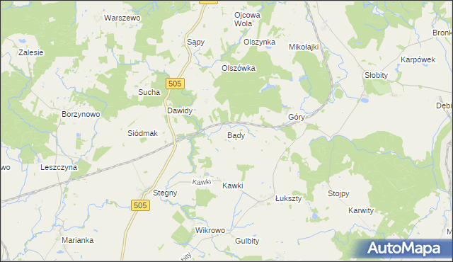 mapa Bądy, Bądy na mapie Targeo