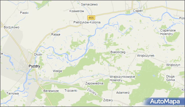 mapa Białobrzeg Ratajski, Białobrzeg Ratajski na mapie Targeo