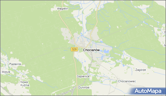 mapa Chocianów, Chocianów na mapie Targeo