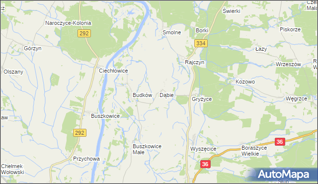 mapa Dąbie gmina Wińsko, Dąbie gmina Wińsko na mapie Targeo