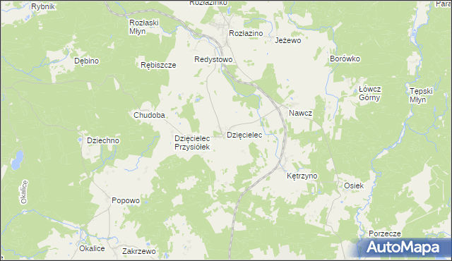 mapa Dzięcielec, Dzięcielec na mapie Targeo