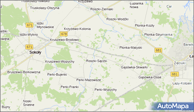 mapa Gąsówka-Somachy, Gąsówka-Somachy na mapie Targeo