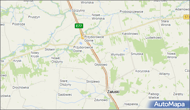 mapa Michałówek gmina Załuski, Michałówek gmina Załuski na mapie Targeo
