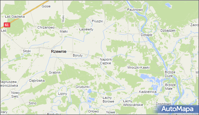 mapa Napiórki Ciężkie, Napiórki Ciężkie na mapie Targeo