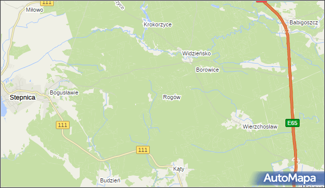 mapa Rogów gmina Stepnica, Rogów gmina Stepnica na mapie Targeo