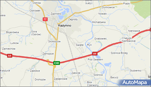 mapa Święte gmina Radymno, Święte gmina Radymno na mapie Targeo