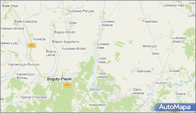 mapa Usza Mała, Usza Mała na mapie Targeo