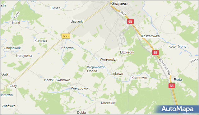 mapa Wojewodzin, Wojewodzin na mapie Targeo