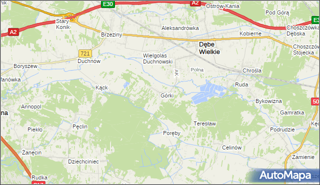 mapa Górki gmina Dębe Wielkie, Górki gmina Dębe Wielkie na mapie Targeo