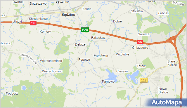 mapa Parnówko, Parnówko na mapie Targeo