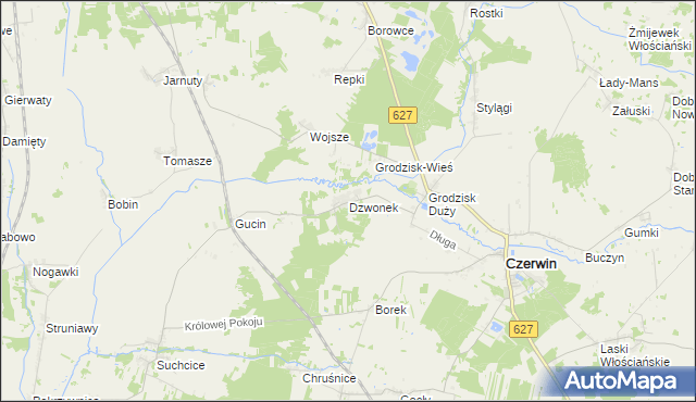 mapa Dzwonek, Dzwonek na mapie Targeo